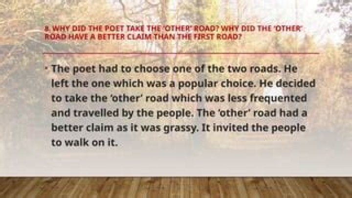 Why did the poet take the other road?